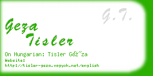 geza tisler business card